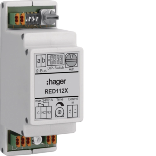 RED112X - Relais de commutation AMD Hager 2-fils, pour interphone, audio-Bus simple