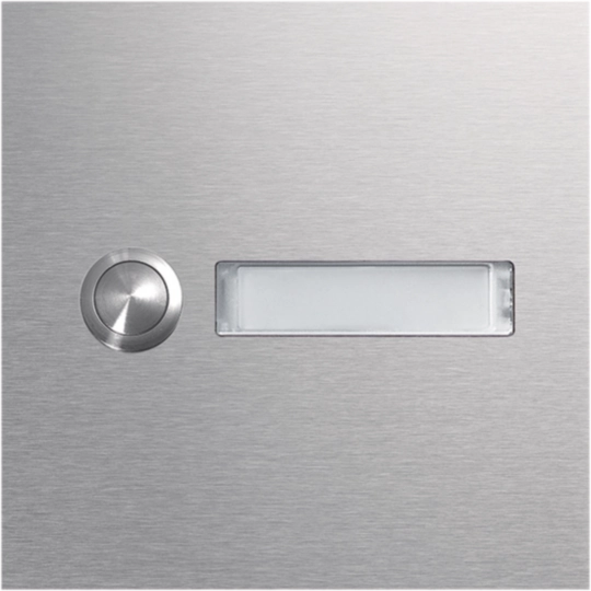 REN001X - Rund-Taster Modul 1 WE mit LED-Namensschild EB Edelstahl matt modular