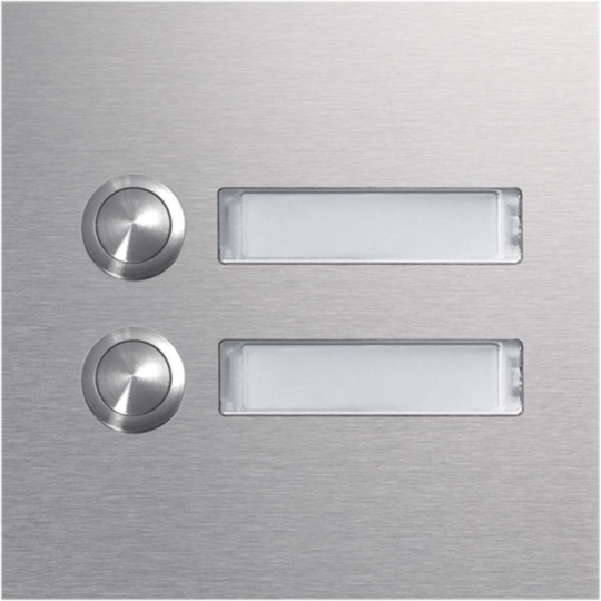 REN002X - Rund-Taster Modul 2 WE mit LED-Namensschild EB Edelstahl matt modular