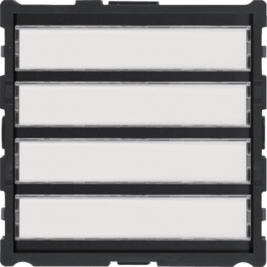REU044X - Ruftaster-Halbmodul Hager elcom.one/elcom.modesta mit LED-Schild für 4Wohnungen