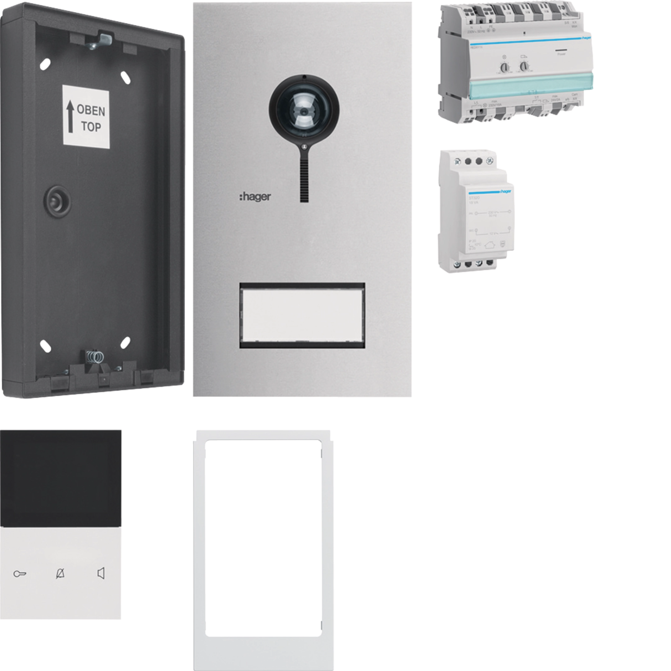 REB721S - Kit vidéo AP Hager elcom.start pour 1 appartement