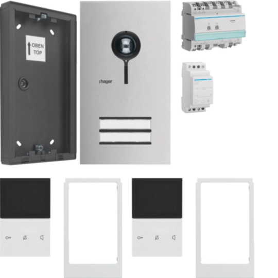 REB821S - Kit vidéo AP Hager elcom.start pour 2 appartements