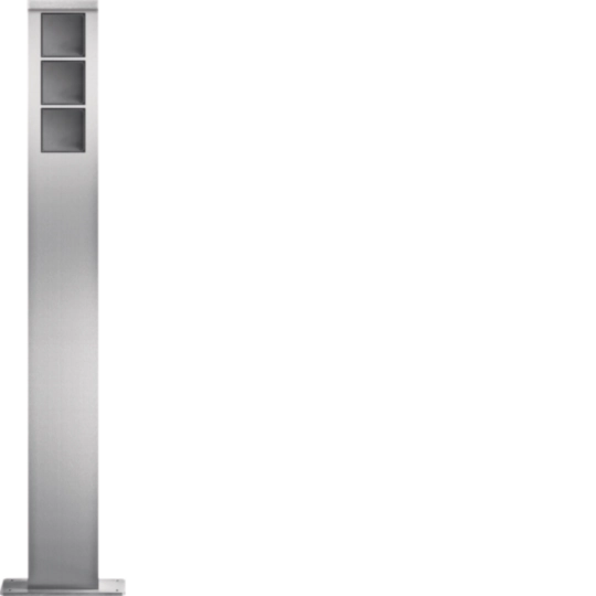 SMT-3/1EM Standsäule 3/1 mit LED Flächenleuchte Edelstahl matt MODESTA