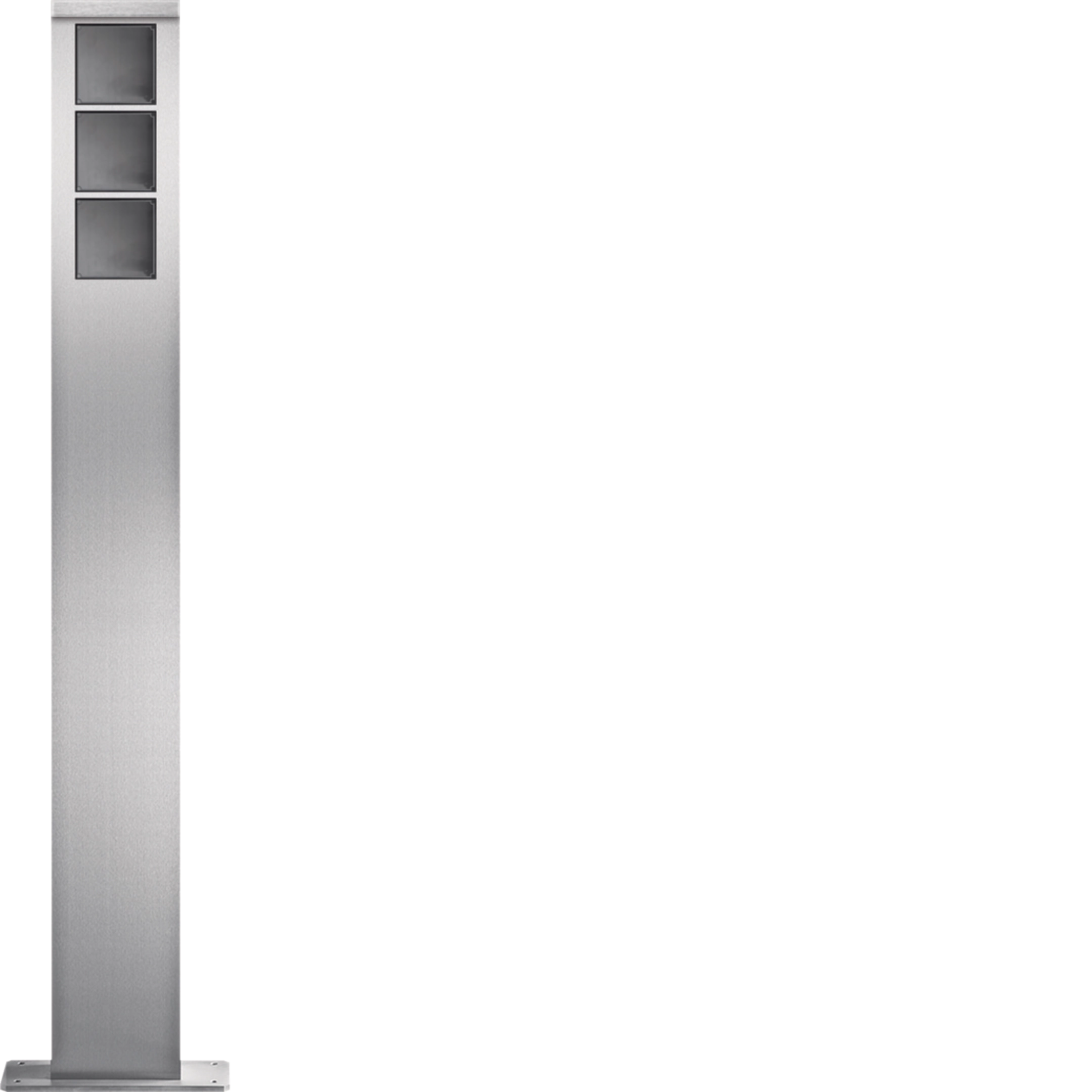 SMT-3/1EM Standsäule 3/1 mit LED Flächenleuchte Edelstahl matt MODESTA