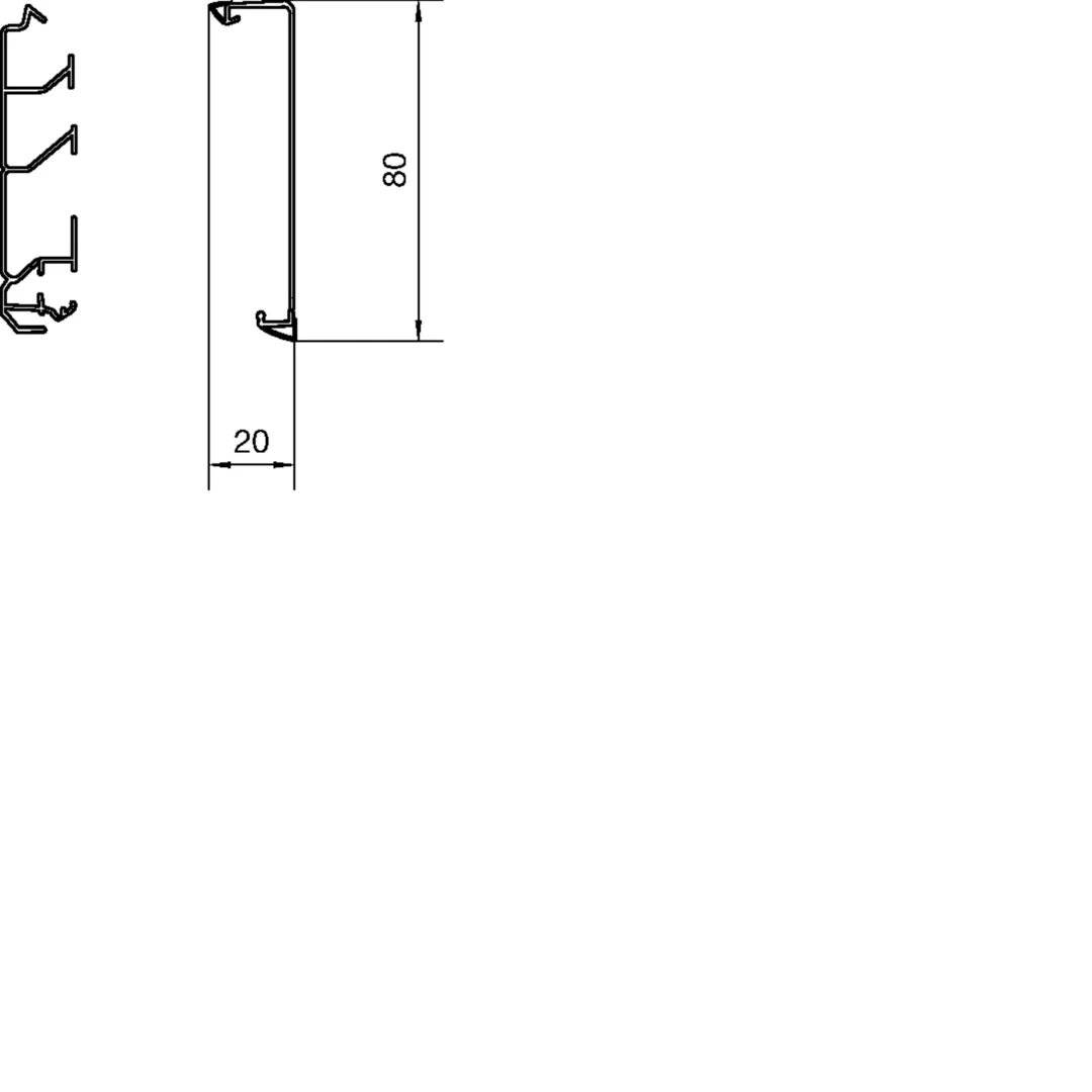 SL20080219016 - Sockelleistenkanal-Oberteil mit Weichlippe PVC zu SL 20x80mm verkehrsweiß