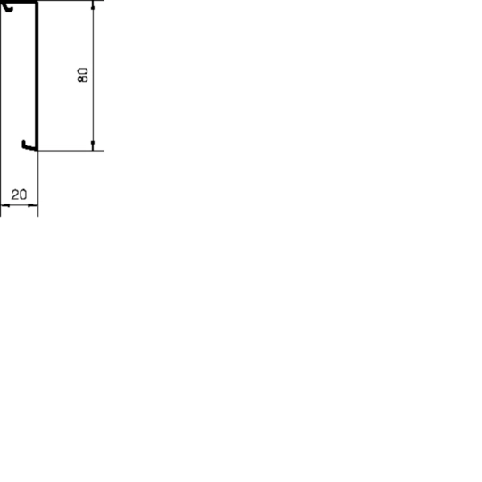 SL2008024D1 - Sockelleistenkanal-Oberteil für LED-Einbau PVC zu SL 20x80mm Dekor Aluminium