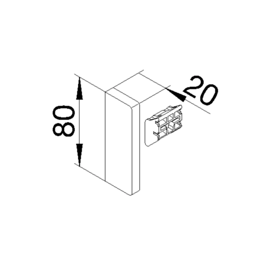 SL20080619016 - Endstück schnittkasch. halogenfrei zu SL mit Teppichleiste 20x80mm verkehrsweiß