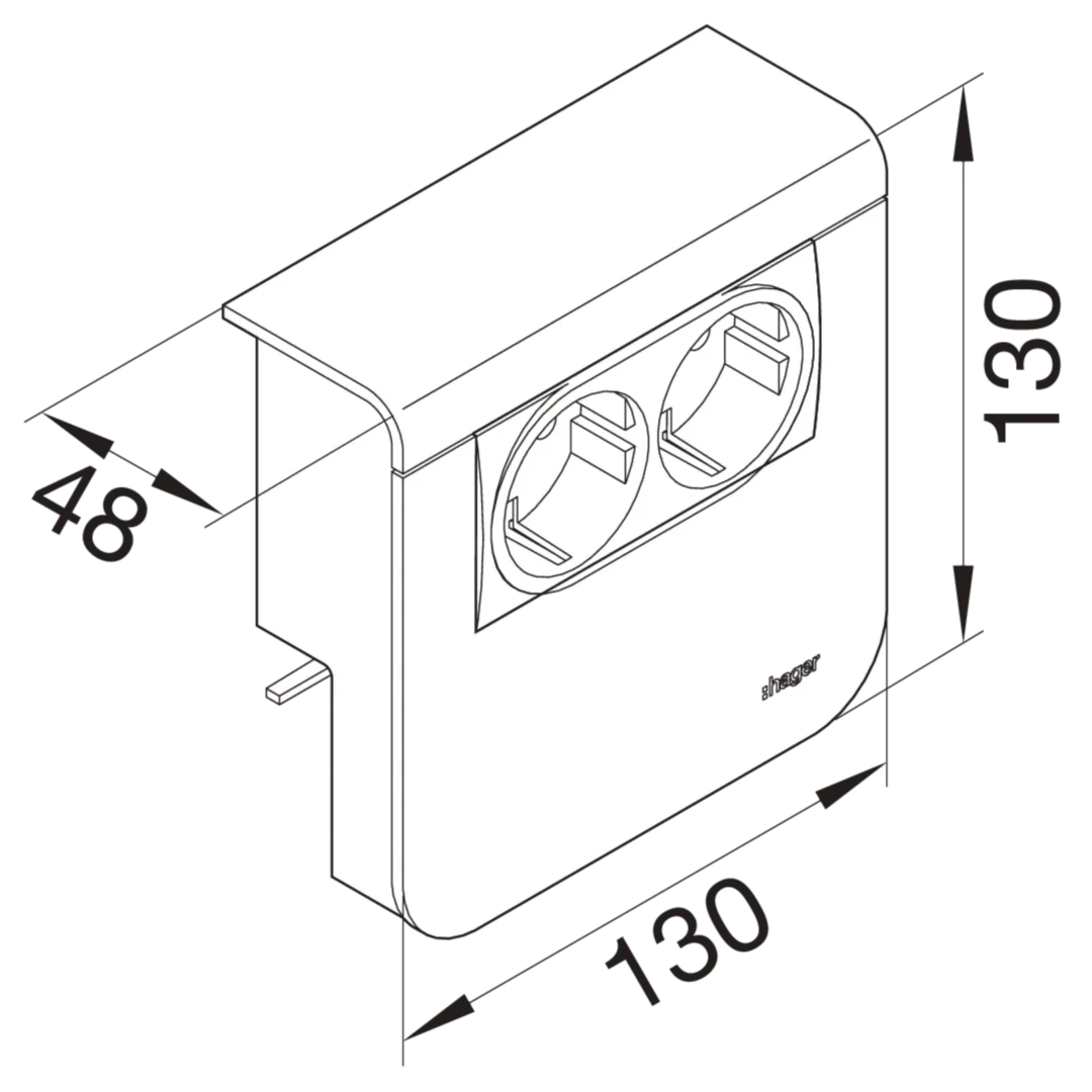 SL200809109016 - Geräteträger Lautsprecher 2-fach zu SL 20x80mm verkehrsweiß