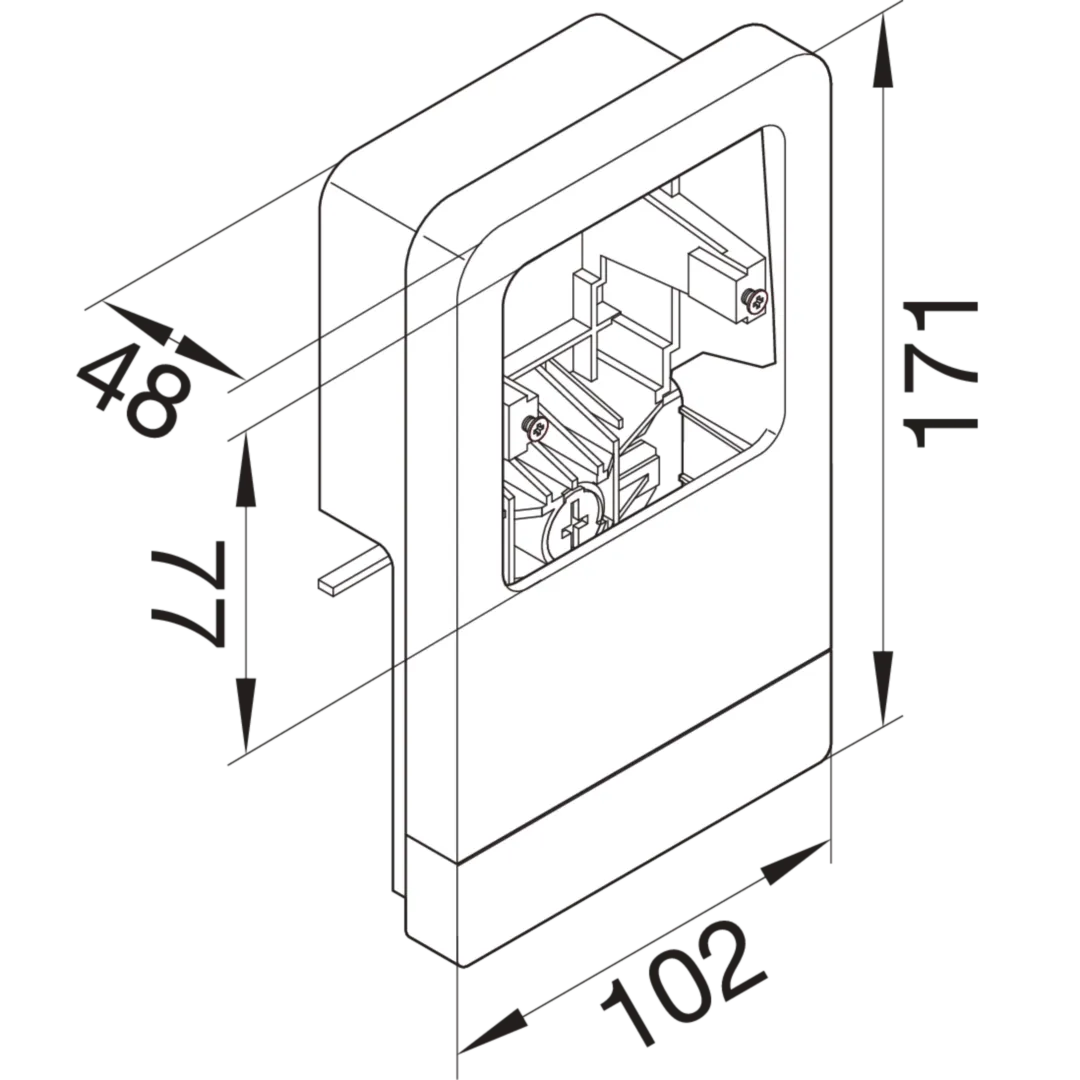 SL20080911D1 - Geräteträger universal für UP-Geräte mit Rahmen zu SL 20x80mm Dekor Aluminium