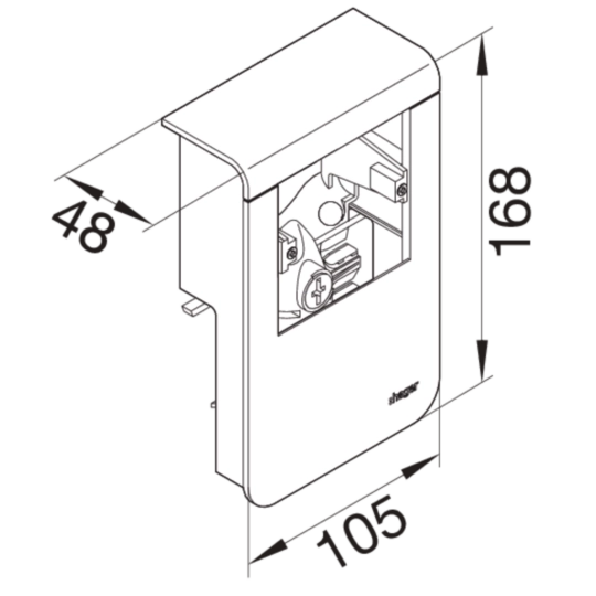 SL201159019011 - SL, outlet universeel schakelmat. voor goot 115 mm hoog, zwart