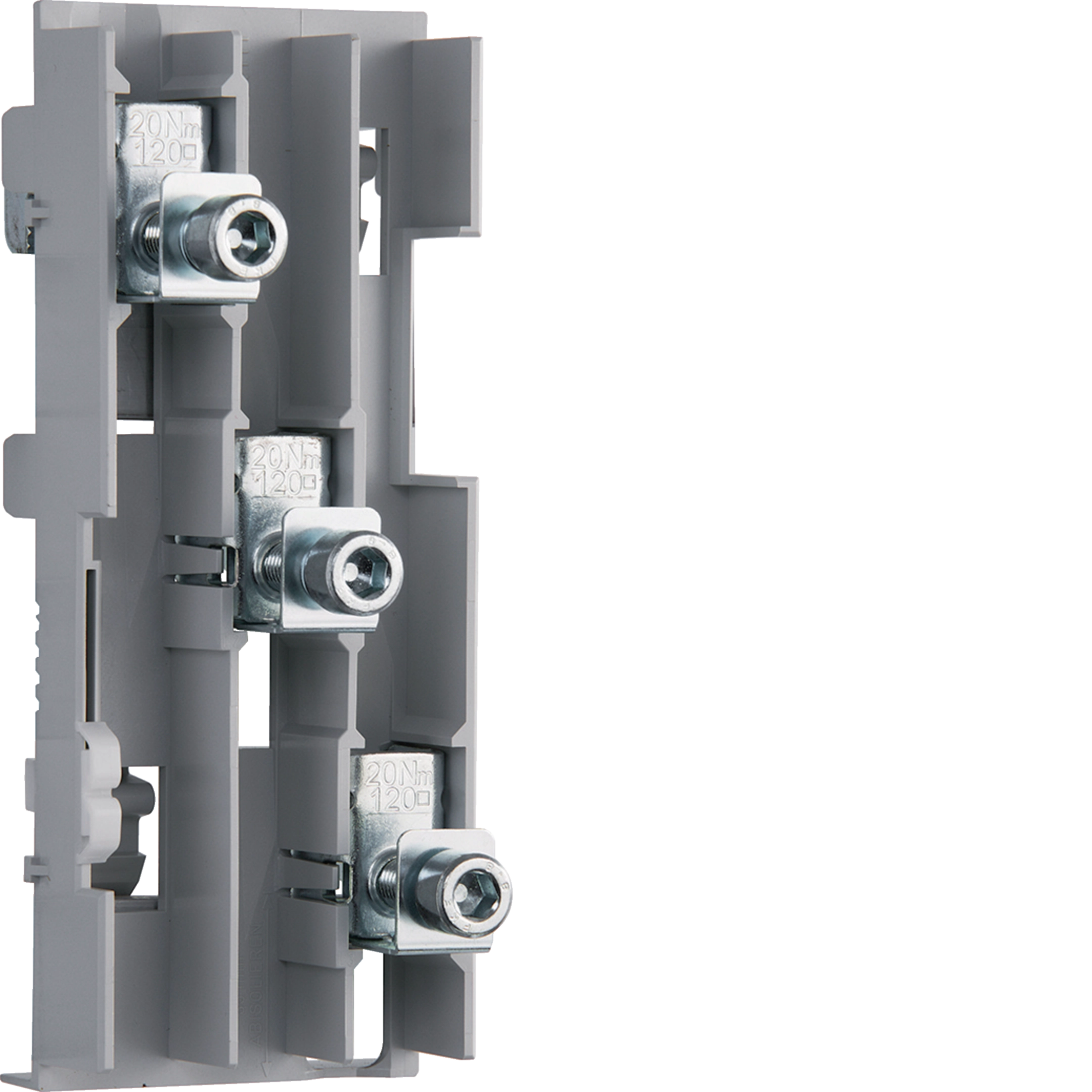 R-AB10 - Anschlussklemmblock Hager Ø16…120mm² für Doppel-T-Profile und Flachprofile 10mm