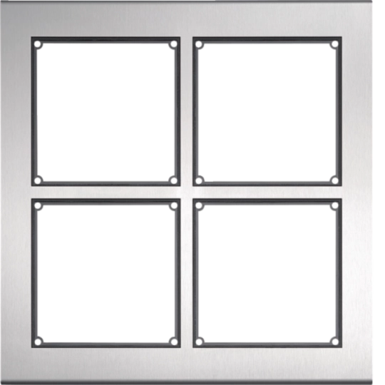 modular Rahmen 4/2 Edelstahl matt, inklusive AP-Kasten
