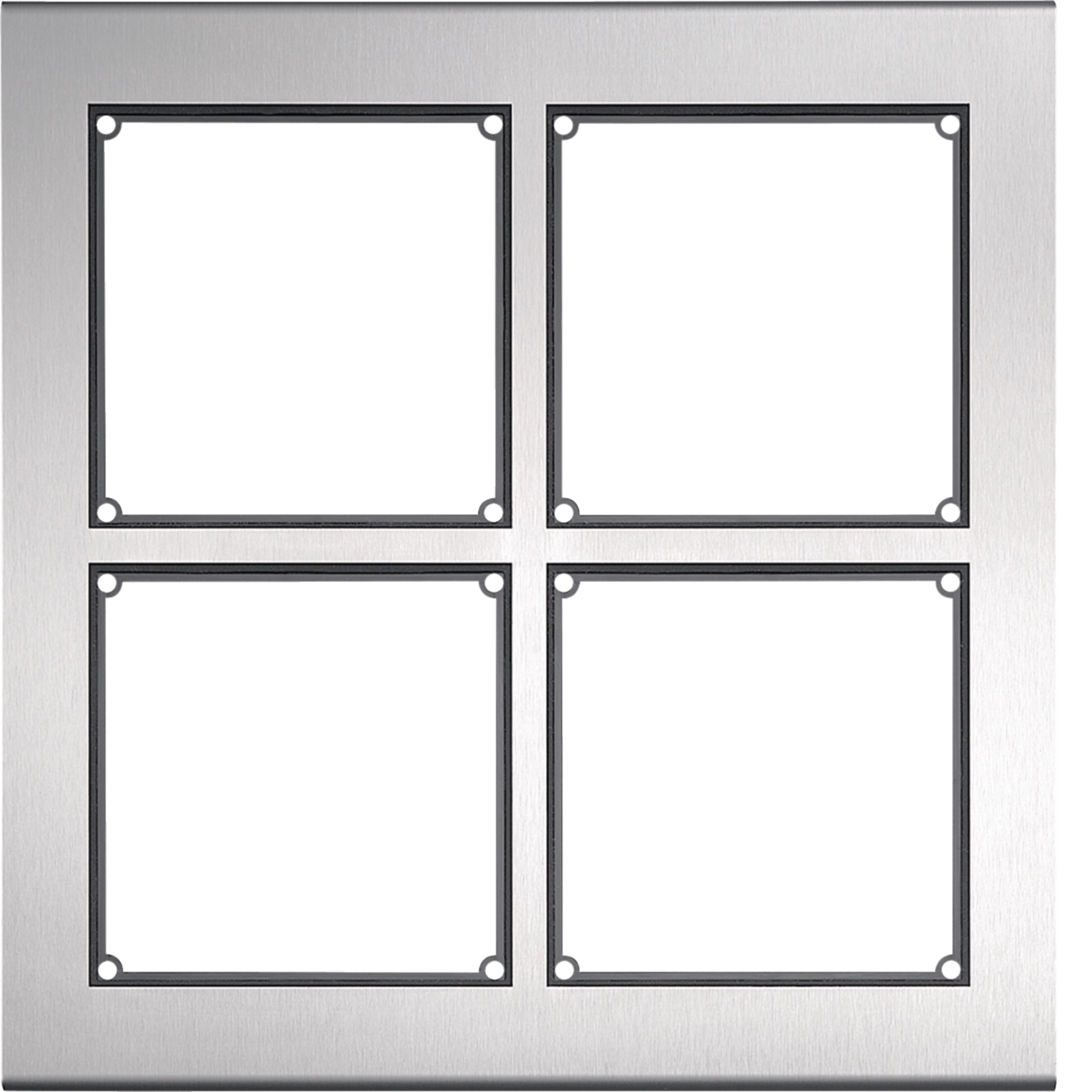 modular Rahmen 4/2 Edelstahl matt, inklusive AP-Kasten