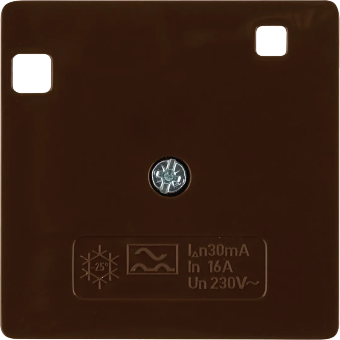 149601 - Zentralstück für FI-Schutzschalter System 50x50 mm braun, glänzend