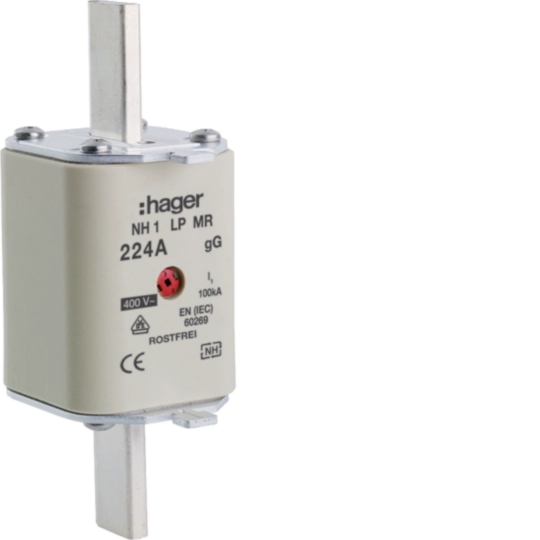 NH1LP224MR - NH-Sicherung Hager DIN1 400VAC 224A gG/gL Mittenkennmelder rostfrei