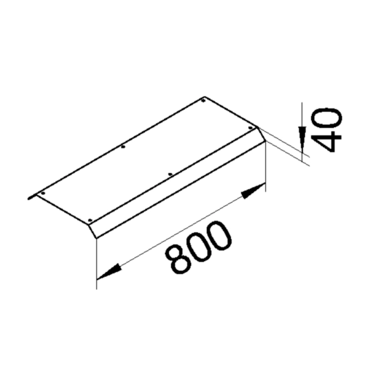 AKB82500402 - tehalit.AK Pokrywa kanału napodł 2-str skos dł. 800mm 250x40mm stal