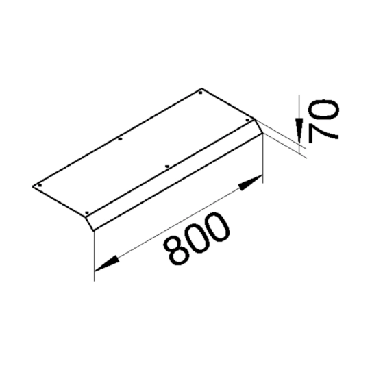 AKB83000701 - tehalit.AK Pokrywa kanału napodł 1-str skos dł. 800mm 300x70mm stal