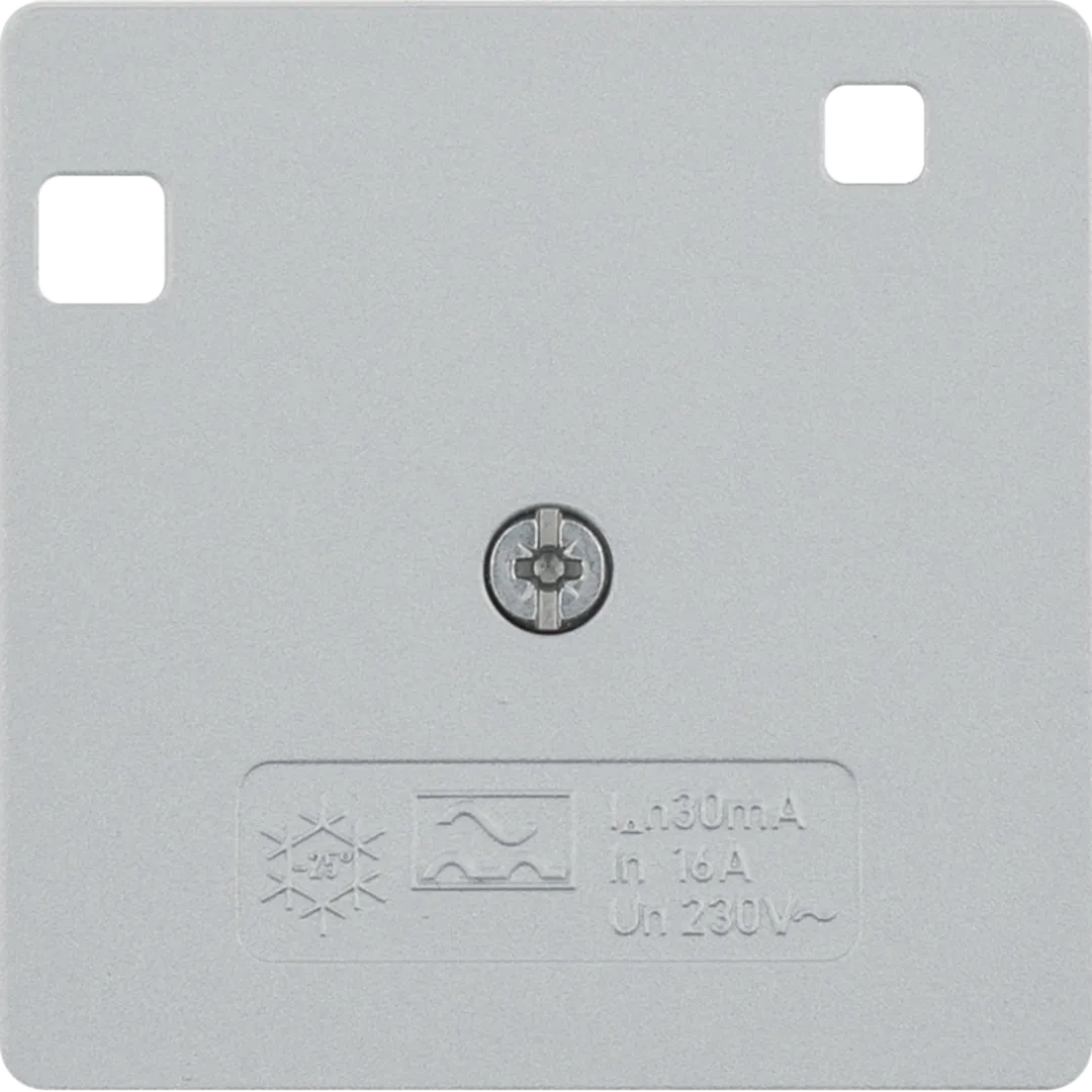 14961404 - Zentralstück für FI-Schutzschalter System 50x50 mm alu matt, lackiert