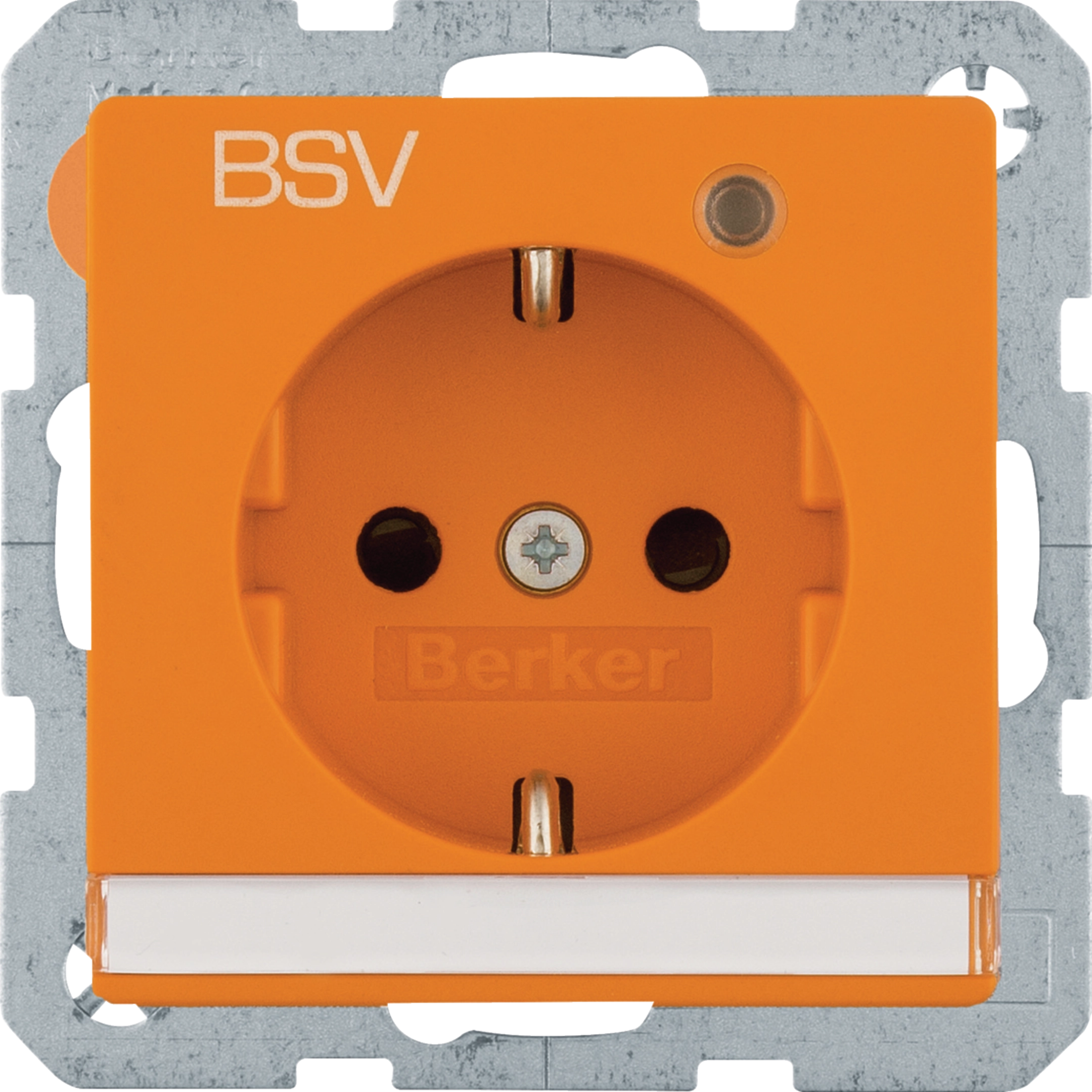 Steckdose SCHUKO, Aufdruck BSV, Beschriftungsfeld, beleuchtet, Q.x orange samt
