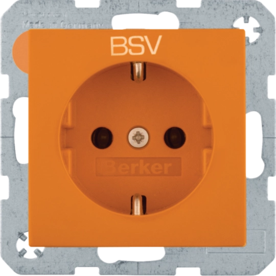 47236017 - Steckdose SCHUKO, Aufdruck BSV, erhöhter Berührungsschutz, Q.x samt orange