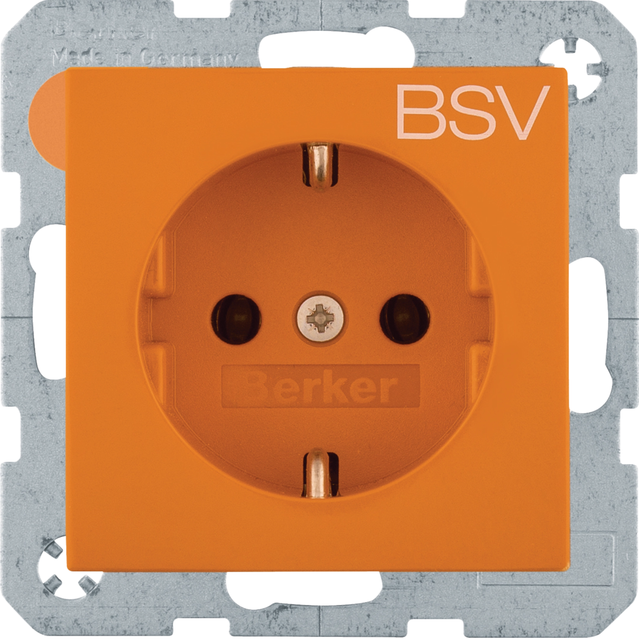 Steckdose SCHUKO, Aufdruck BSV, S.1/B.3/B.7 glänzend orange