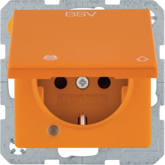 41516024 - Steckdose SCHUKO, Aufdruck BSV, Klappdeckel, beleuchtet, Q.x orange