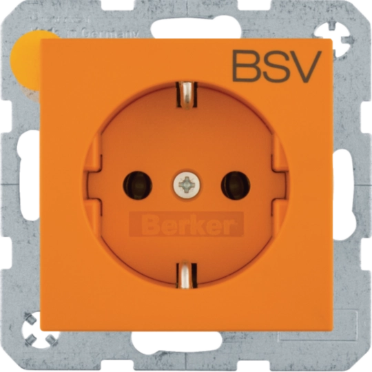 Steckdose SCHUKO, Aufdruck BSV, S.1/B.3/B.7 matt orange