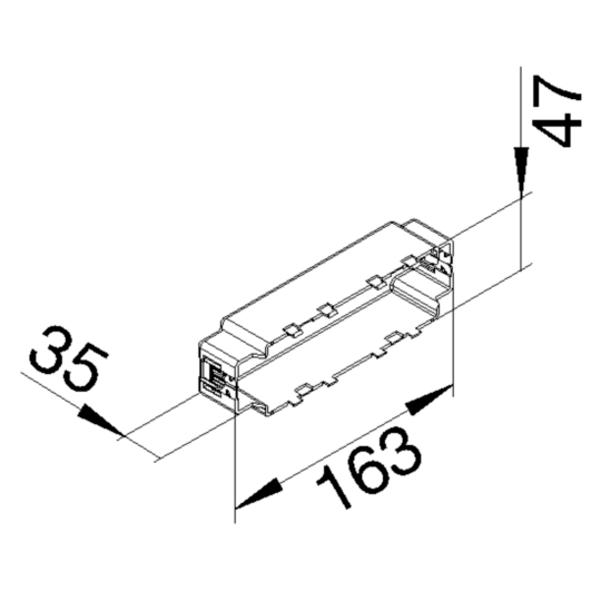 BKGDFLFGR2Q - Boîte d'encastrement pour 2 gang 45x45 et 1 gang FLF Gr. II Transversale