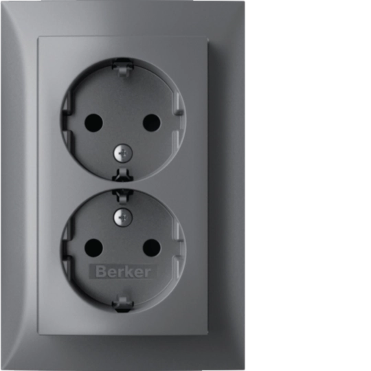 47591404 - S.1/B.x - Schuko x2 monob.obtur, alum mt