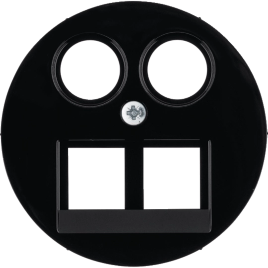 14452045 - Zentralstück für 2fach UAE-Steckdose, TV und FM Homeway R.x schwarz glänzend