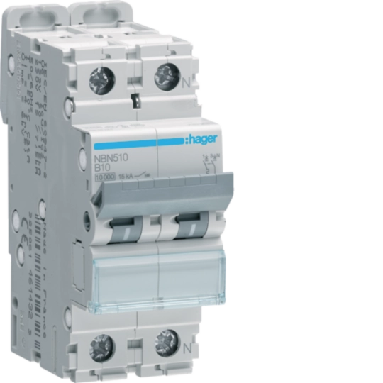 NBN510 - Leitungsschutzschalter 1P+N 10kA/15kA B-10A 2M