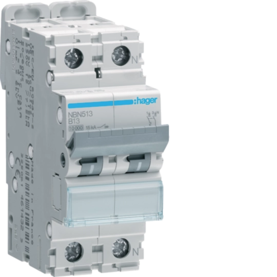 NBN513 - Leitungsschutzschalter 1P+N 10kA/15kA B-13A 2M