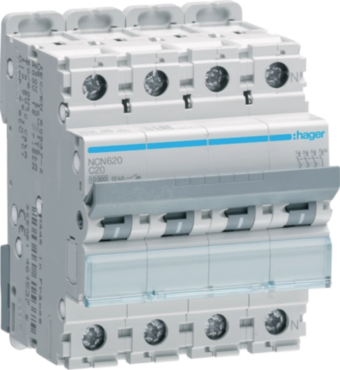 NCN620 - Leitungsschutzschalter 3P+N 10kA/15kA C-20A 4M
