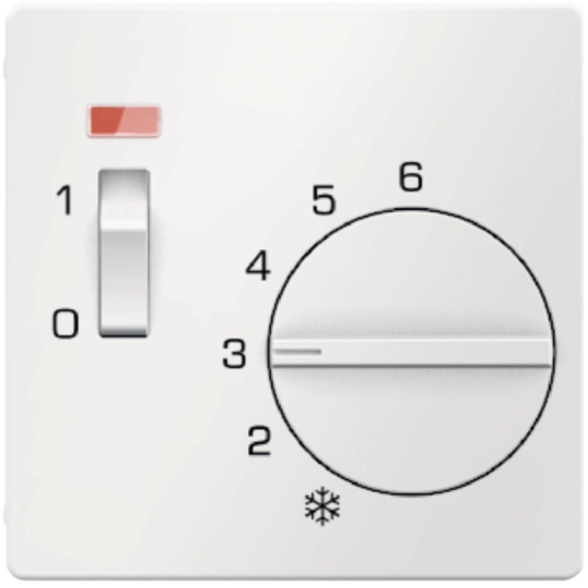 16716089 - Centre plate for thermostat, pivoted, setting knob, Q.1/Q.3, p. white velvety