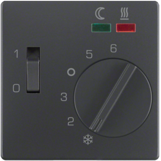 16726086 - Centraalstuk met regelknop + wip + 2 LED´s, berker Q.1/Q.3/Q.7 antr.