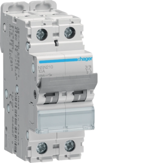 NSN210 - Installatie-automaat 2P 25kA  D-10A 2M