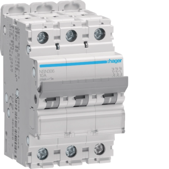 NSN306 - Installatie-automaat 3P 25kA  D-6A 3M