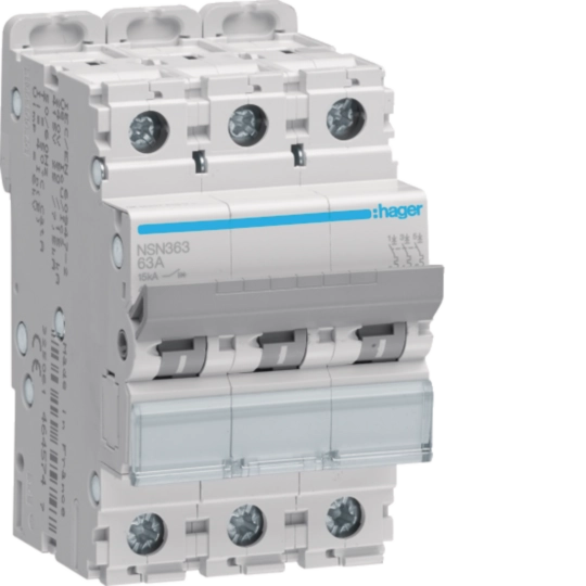 NSN363 - Disjoncteur 3P 15kA  D-63A 3M