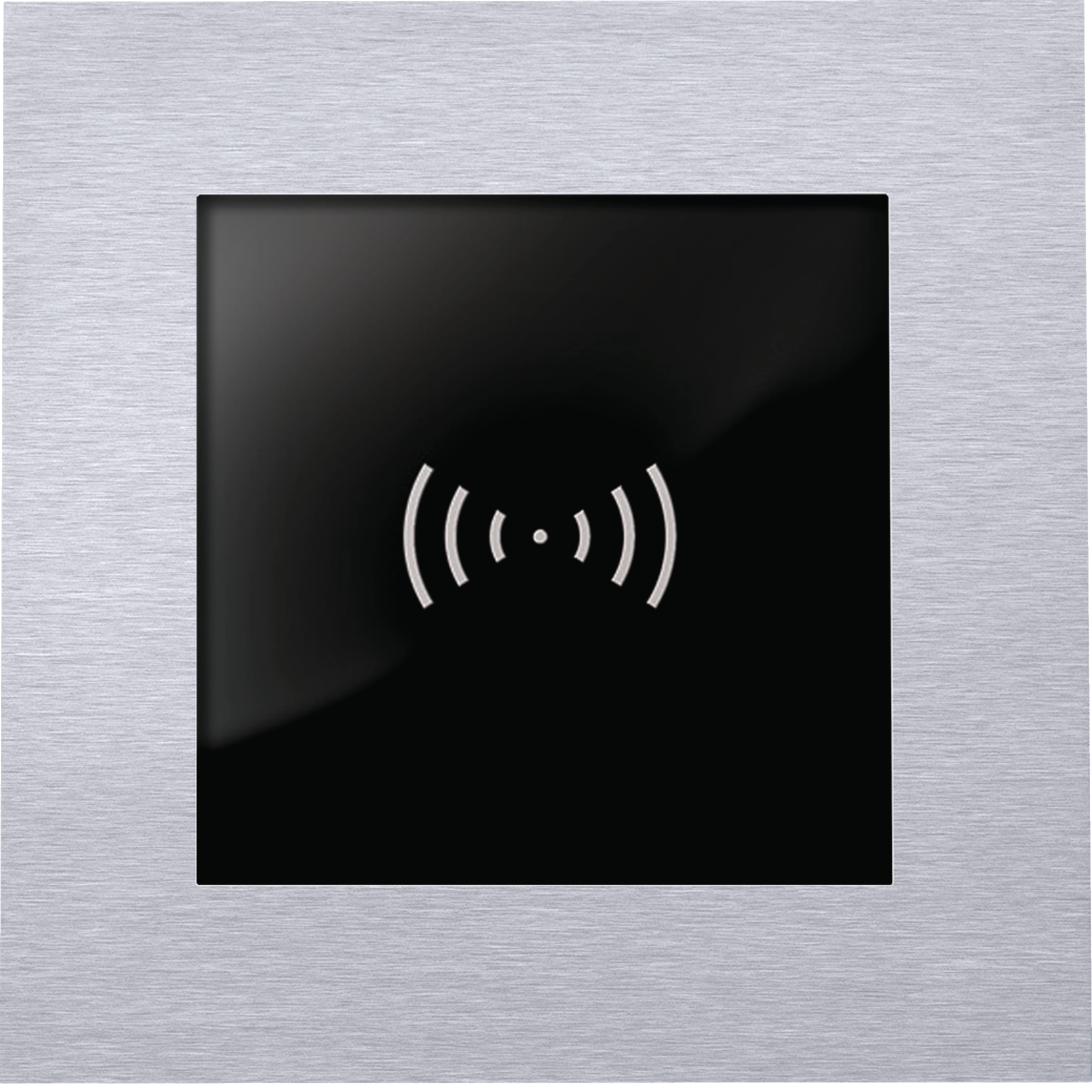 Modul, leer, 76x76 mit Halteplatte für Kartenlesereinbau, Edelstahl modesta/modu