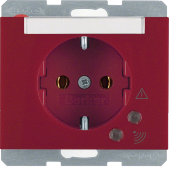 41527115 - Steckdose SCHUKO mit Überspannungsschutz K.1/K.5 rot, glänzend