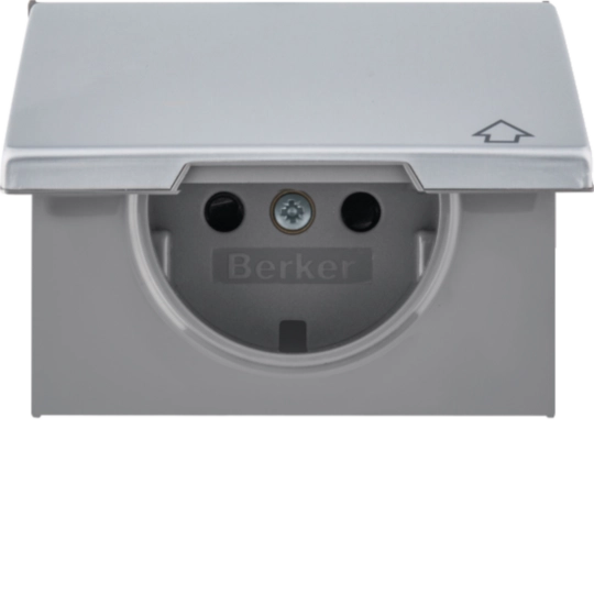 17207203 - Tapa SCHUKO con tapa con bisagra, K.x, prot inf, aluminio