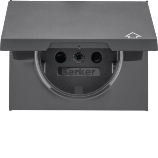 17207206 - Tapa SCHUKO con tapa con bisagra, K.x, prot inf, antracita