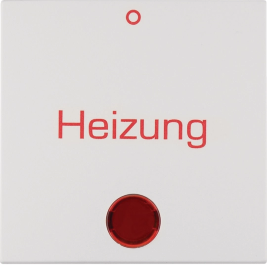 Wippe mit Linse und rotem Aufdruck Heizung und 0 S.1/B.3/B.7 polarweiss matt