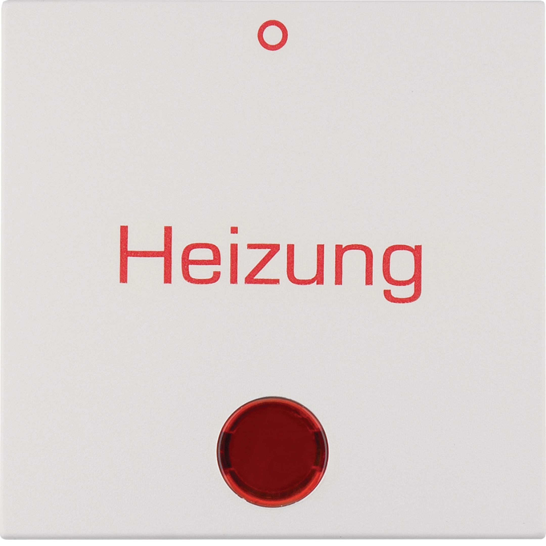 Wippe mit Linse und rotem Aufdruck Heizung und 0 S.1/B.3/B.7 polarweiss matt