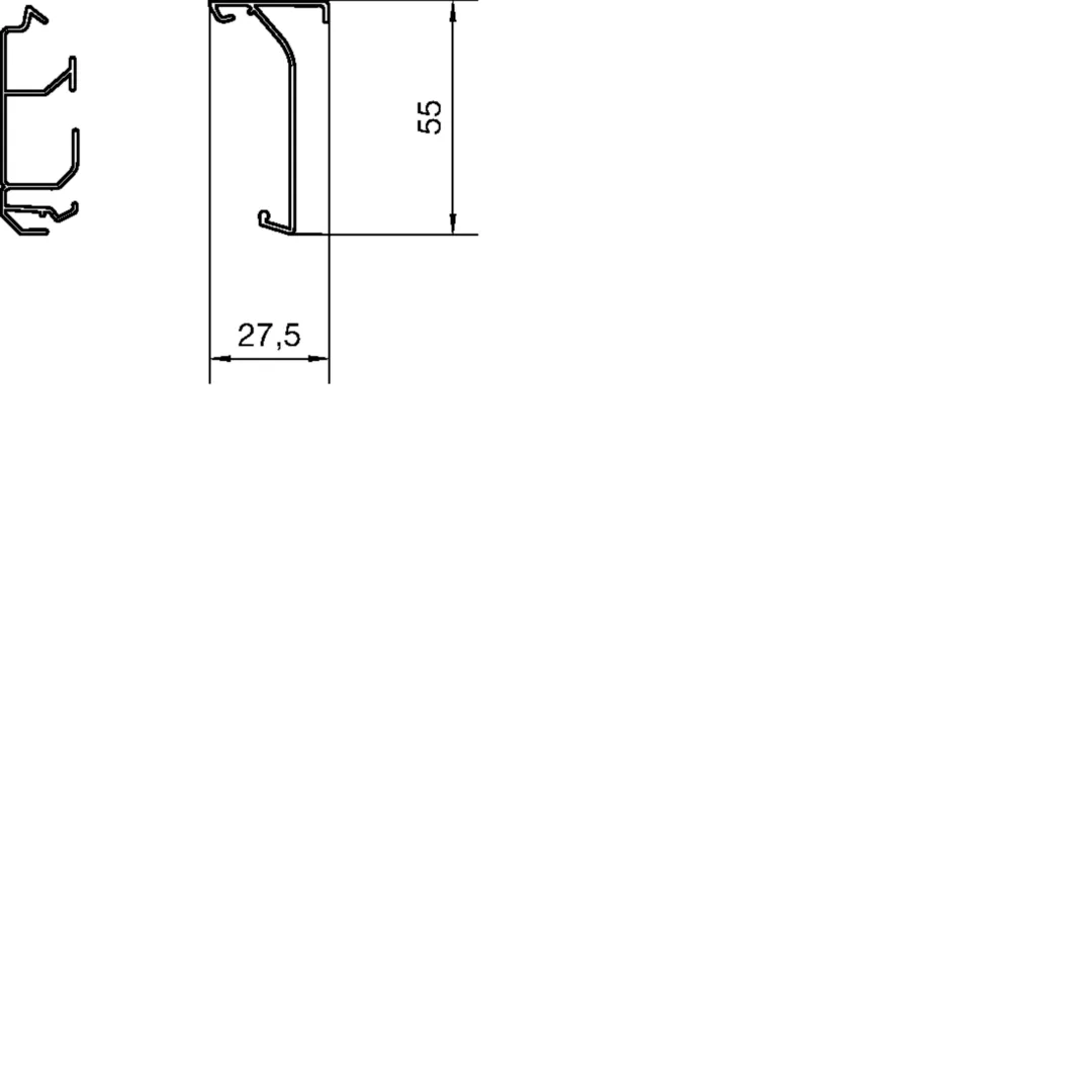 SL200551 - Sockelleistenkanal-Unterteil 2 Kammern aus PVC zu SL 20x55mm