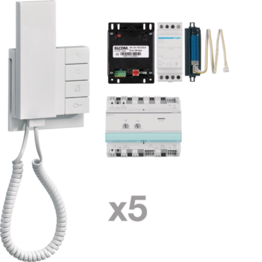 REK405Y - AudioKit 5 Teilnehmer i2Audio/2Draht ELCOM.FON