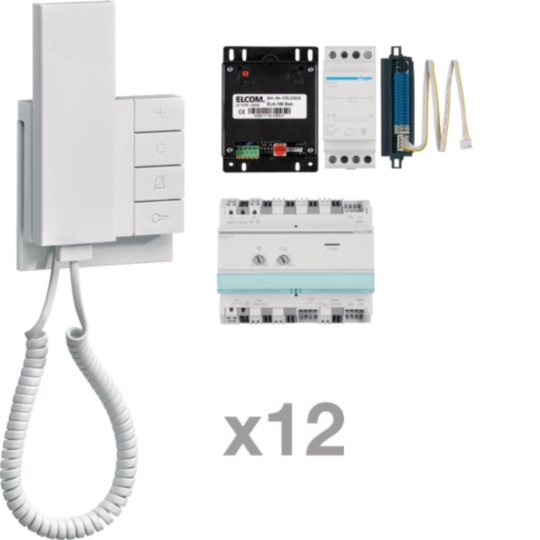 REK412Y - AudioKit 12 Teilnehmer i2Audio/2Draht ELCOM.FON