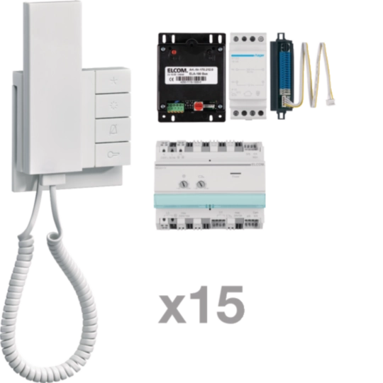REK415Y - AudioKit 15 Teilnehmer i2Audio/2Draht ELCOM.FON