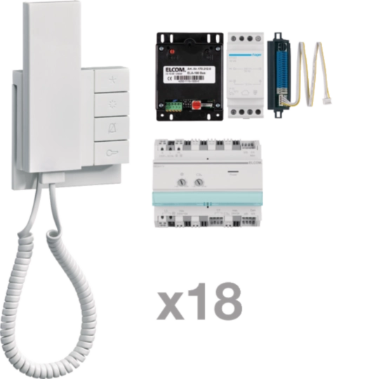 REK418Y - AudioKit 18 Teilnehmer i2Audio/2Draht ELCOM.FON