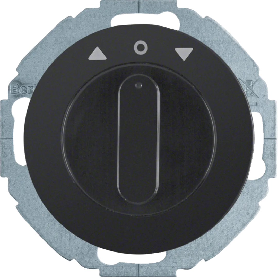 38112145 - Interrupteur rot store avec enjol bouton rot 1p, Serie R.classic, noir, brill